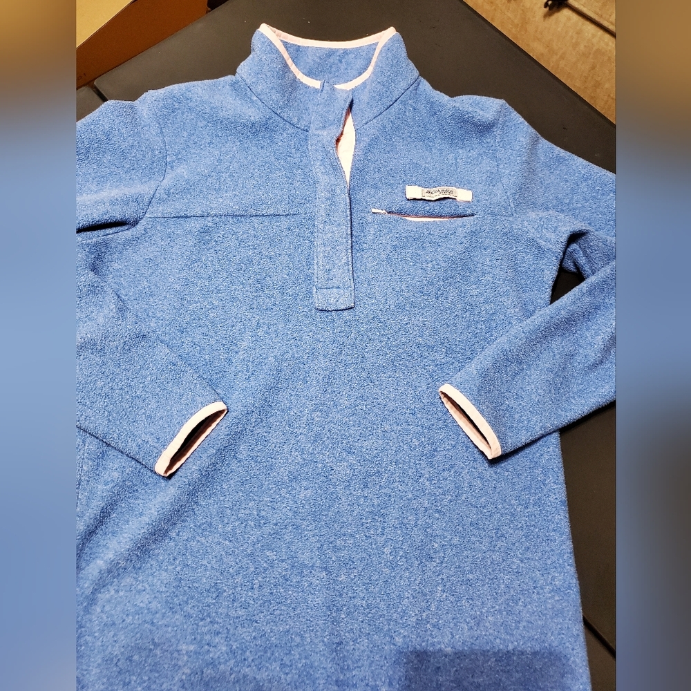 Columbia PFG Fleece Pullover Women Blue Pink Snap Neck Palmetto South Carolina S - Picture 2 of 8